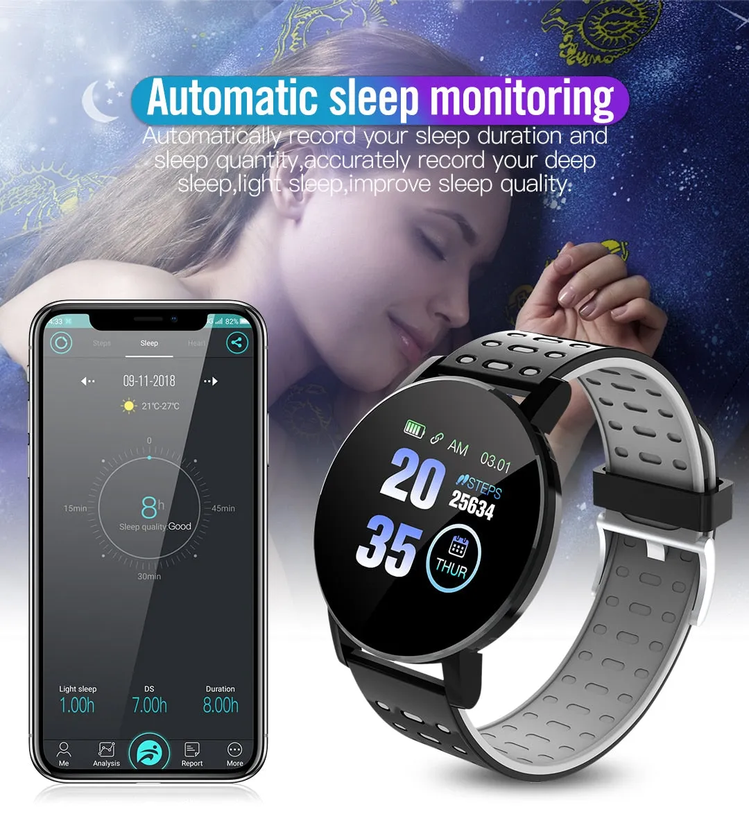 119 Plus Smart Watch & Fitness Tracker (with HR & BP Tracker, Call & MSG Alerts, IPS HD Screen)