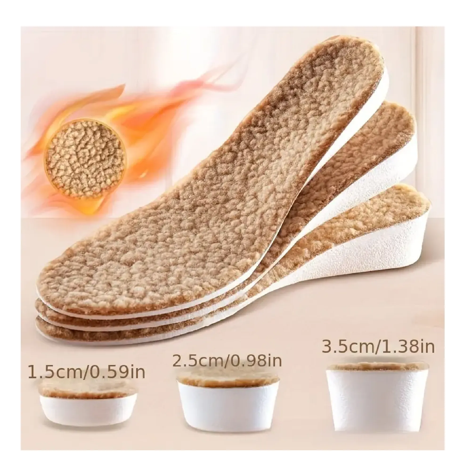 1Pair Thermal Thicken Warm Shoes Pads For Winter, Breathable Comfortable Insoles