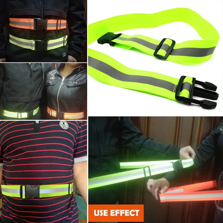 3 PCS Outdoor Adjustable Night Running And Cycling Reflective Waistband, Specification: 4cm Width(Blue)