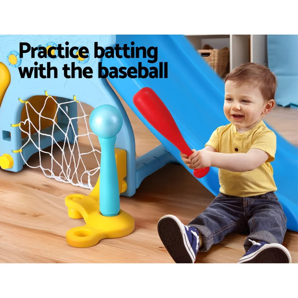 5-in-1 Kids Slide Set with Basketball Hoop Keezi