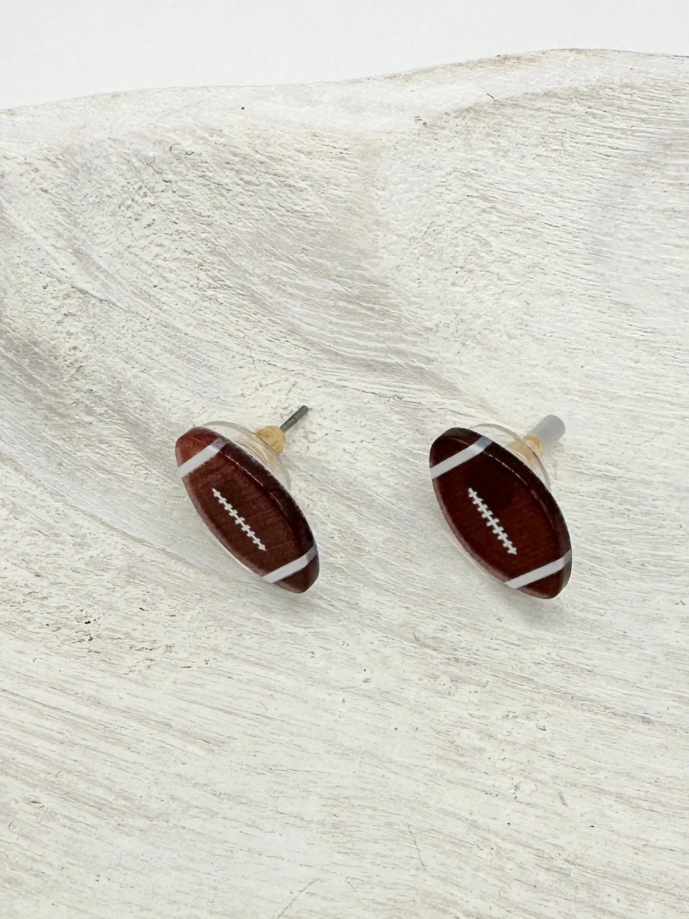 Acrylic Football Stud Earrings