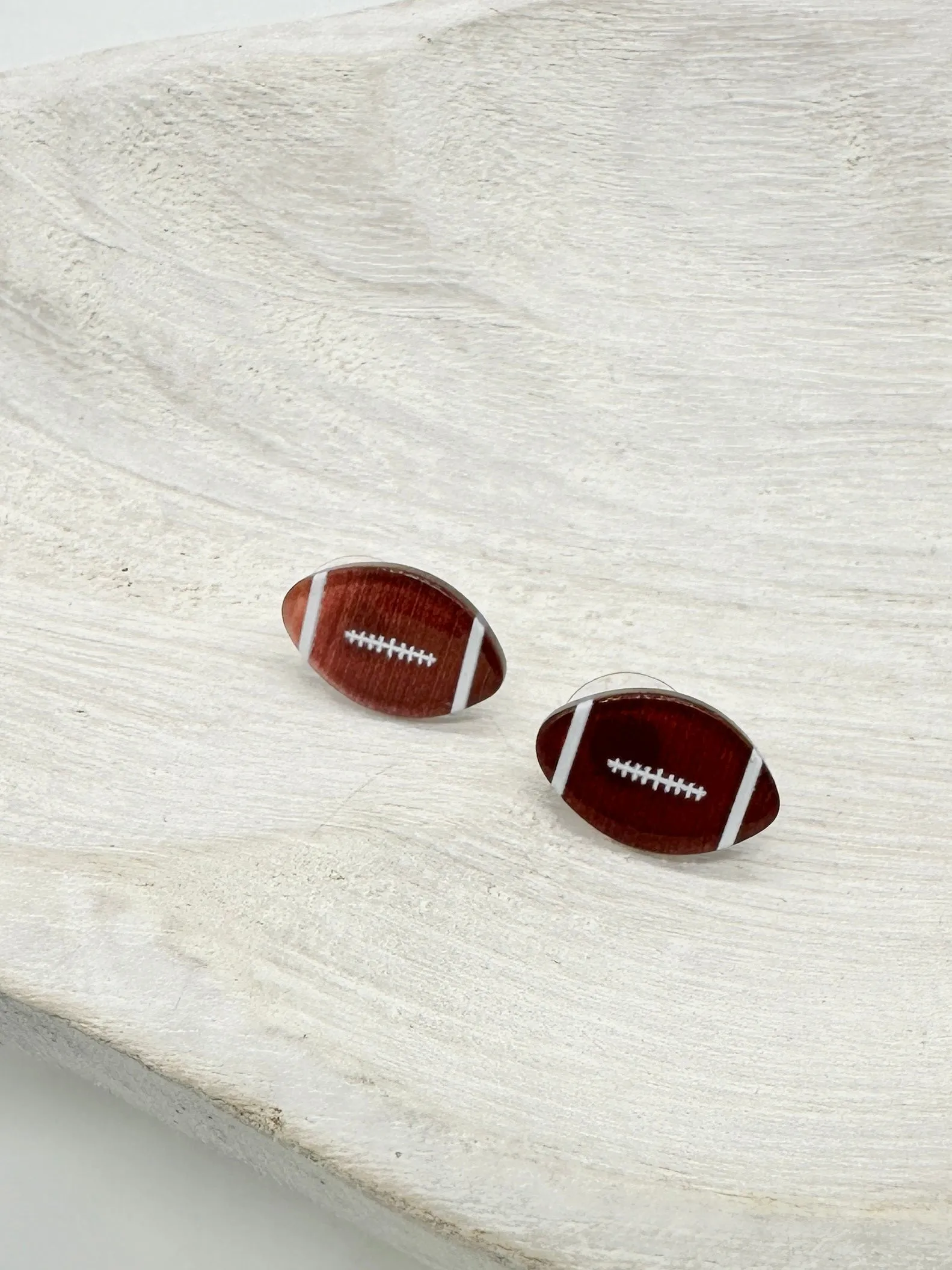 Acrylic Football Stud Earrings