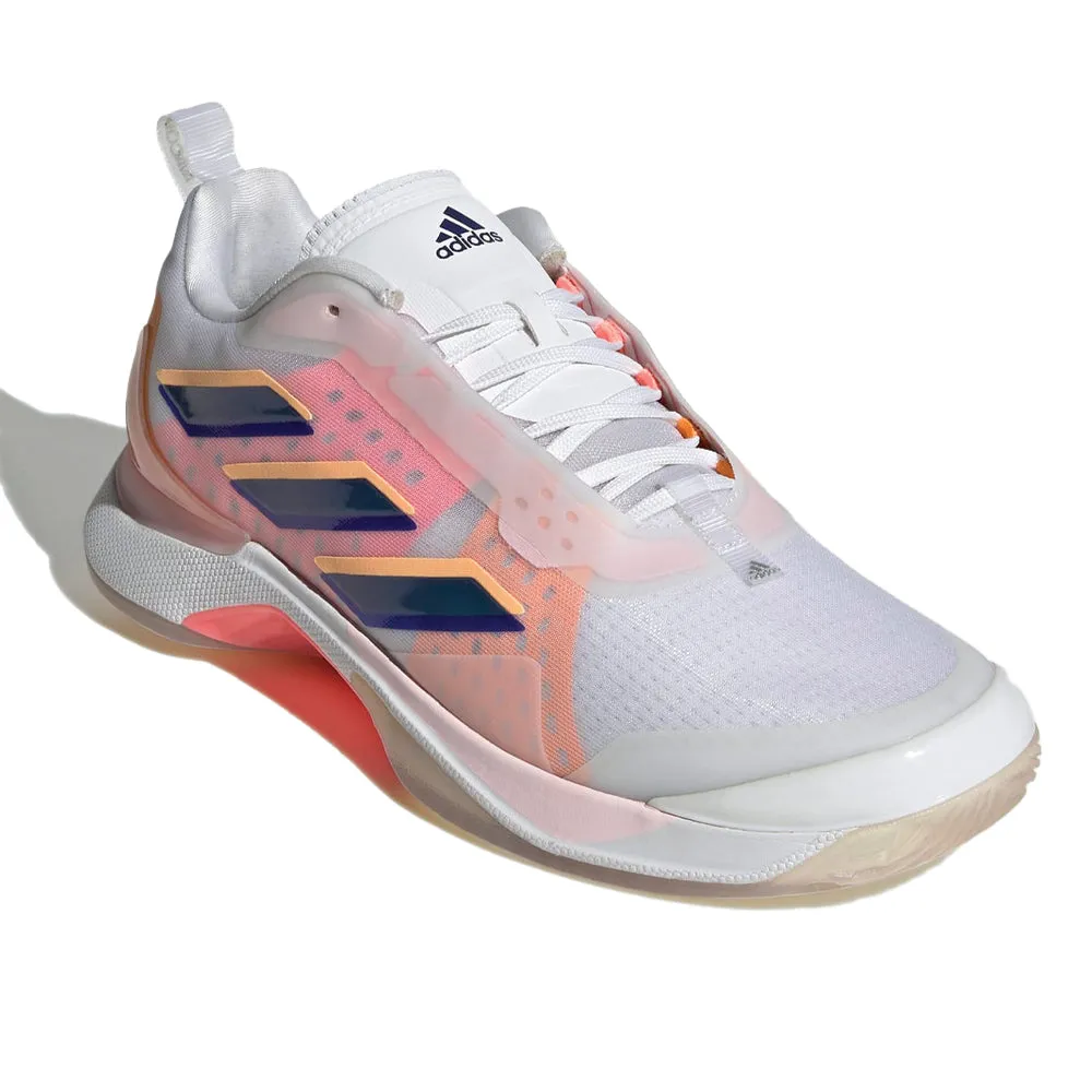 adidas Avacourt All-Court Tennis Shoes (Ladies) - Cloud White/Legacy Indigo/Flash Orange