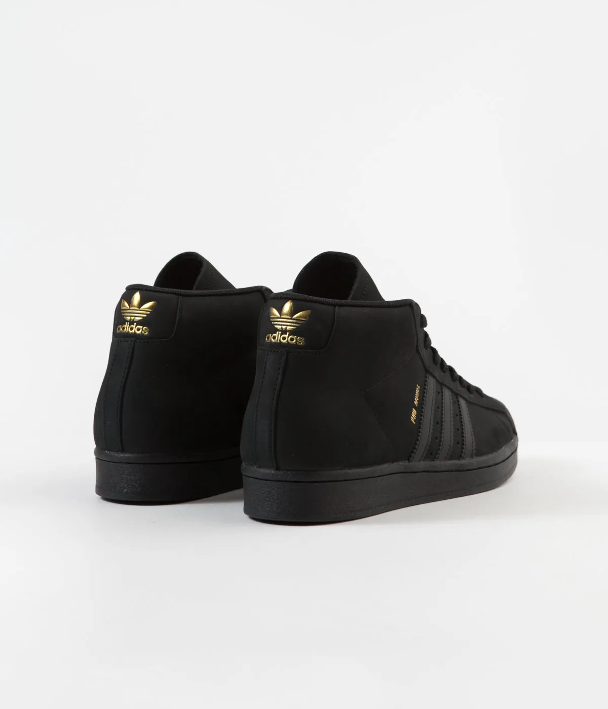 Adidas Pro Model Shoes - Core Black / Gold Metallic / White