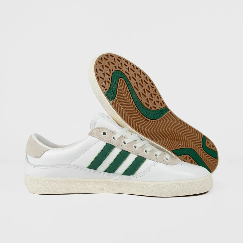 Adidas Skateboarding - Puig Indoor Shoes - Footwear White / Dark Green / Chalk White