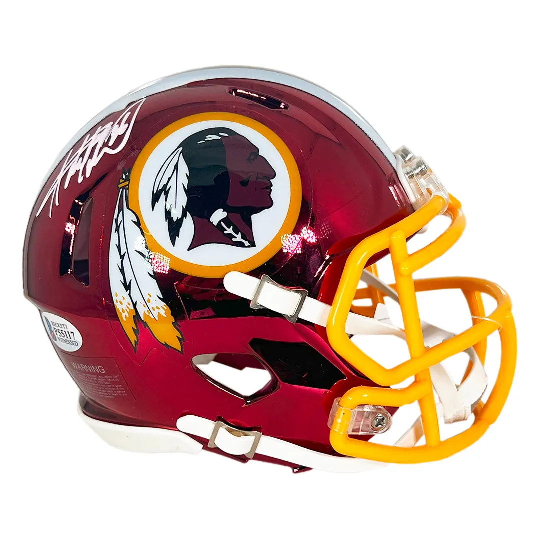 Adrian Peterson Signed Washington Redskins Chrome Speed Mini Football Helmet (Beckett)