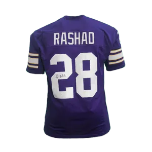 Ahmad Rashad Pro Style Autographed Football Jersey Purple (JSA)