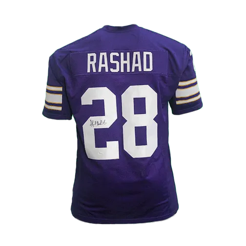 Ahmad Rashad Pro Style Autographed Football Jersey Purple (JSA)