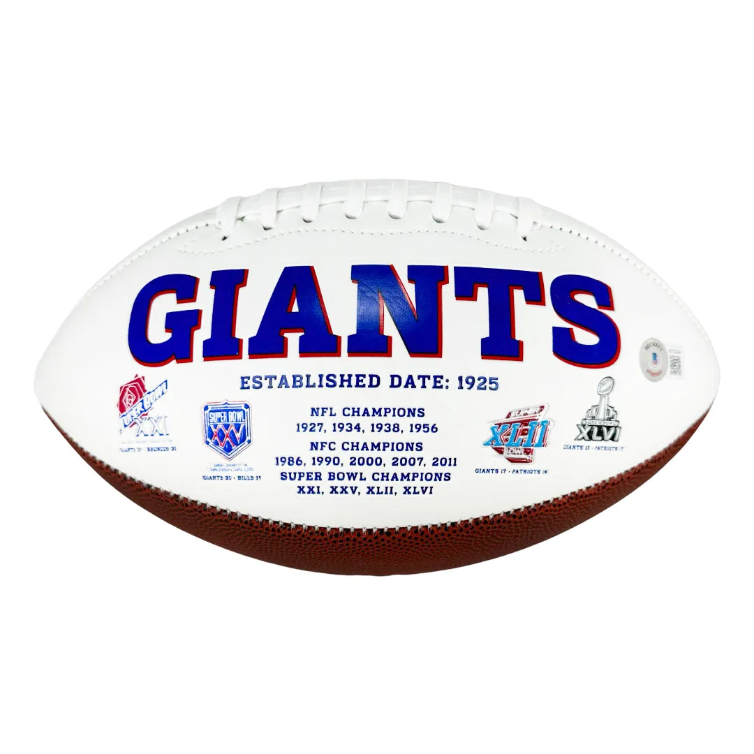 Amani Toomer Signed New York Giants Official NFL Team Logo Football (Beckett)