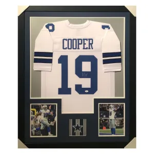 Amari Cooper Signed Framed Vertical Layout Pro Edition White Jersey (JSA)