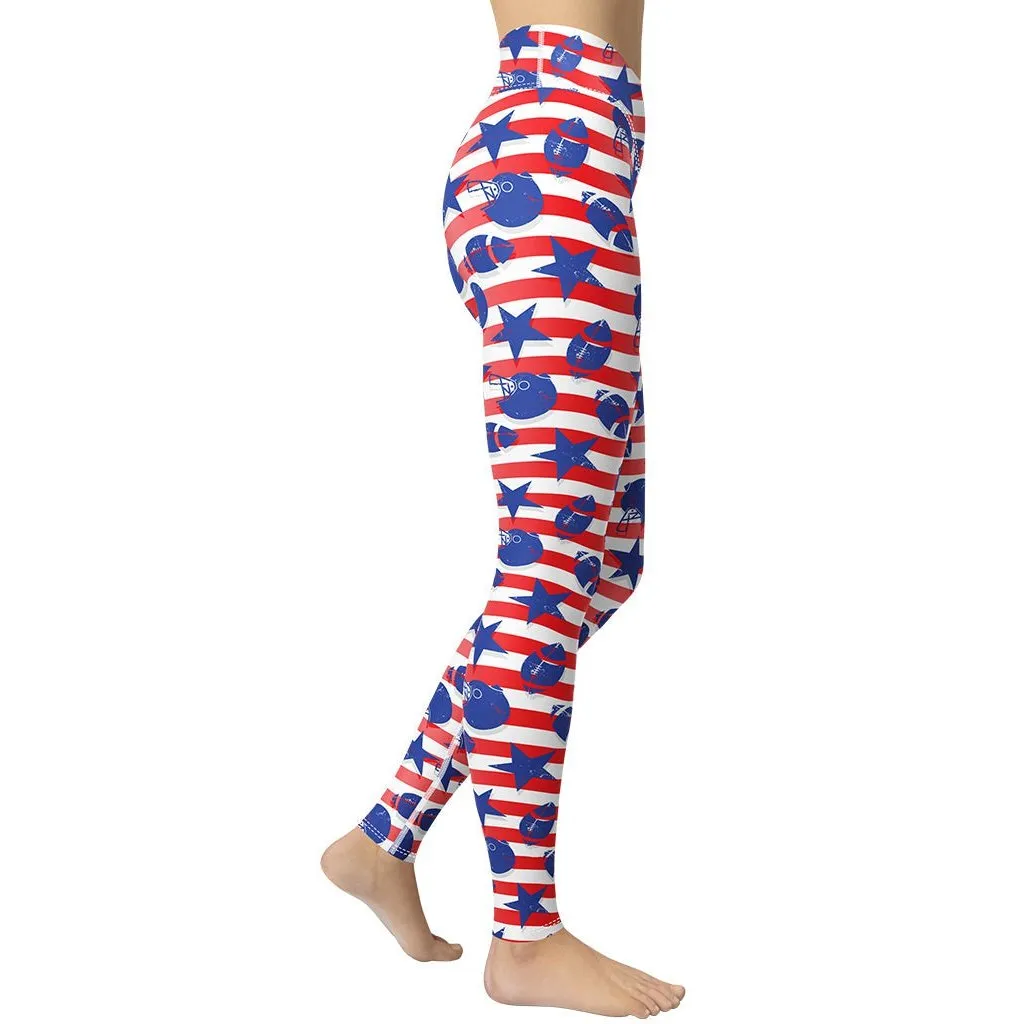 American Football Pattern Yoga Leggings