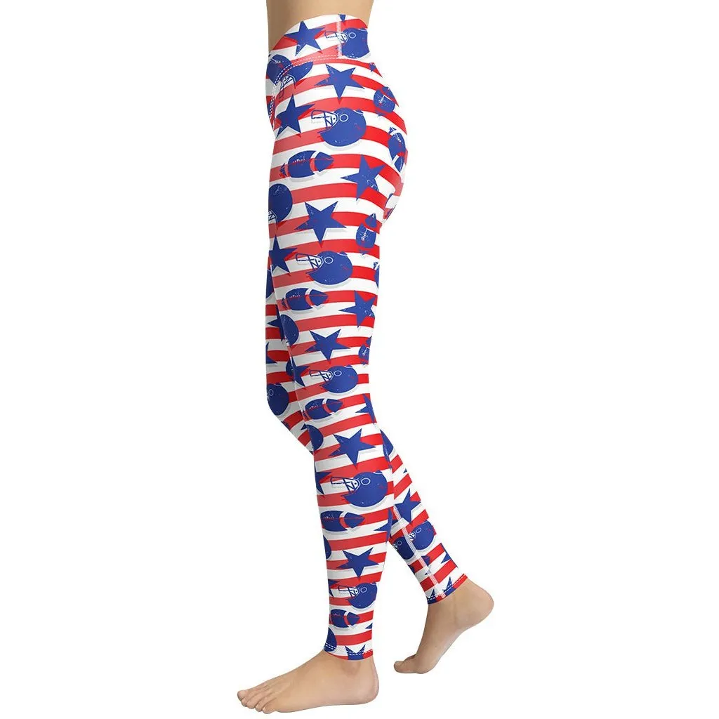 American Football Pattern Yoga Leggings