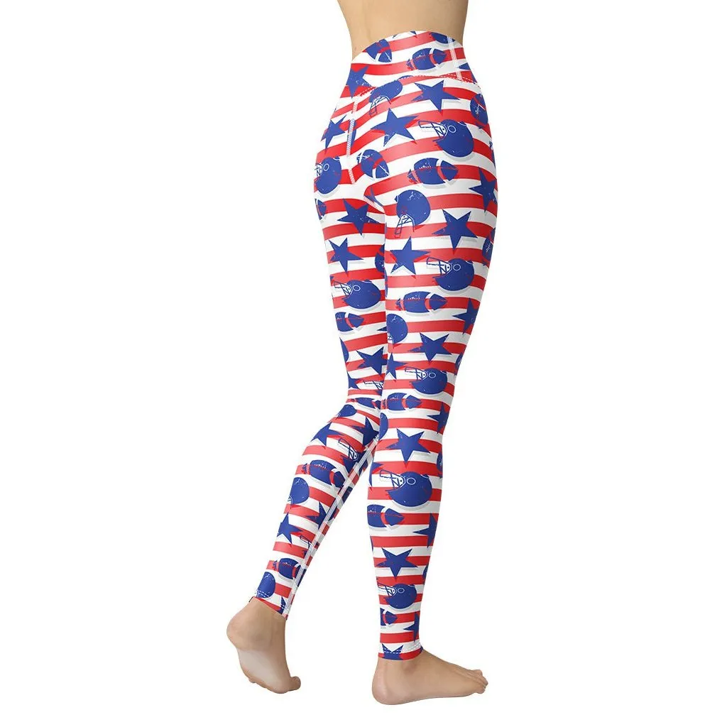 American Football Pattern Yoga Leggings