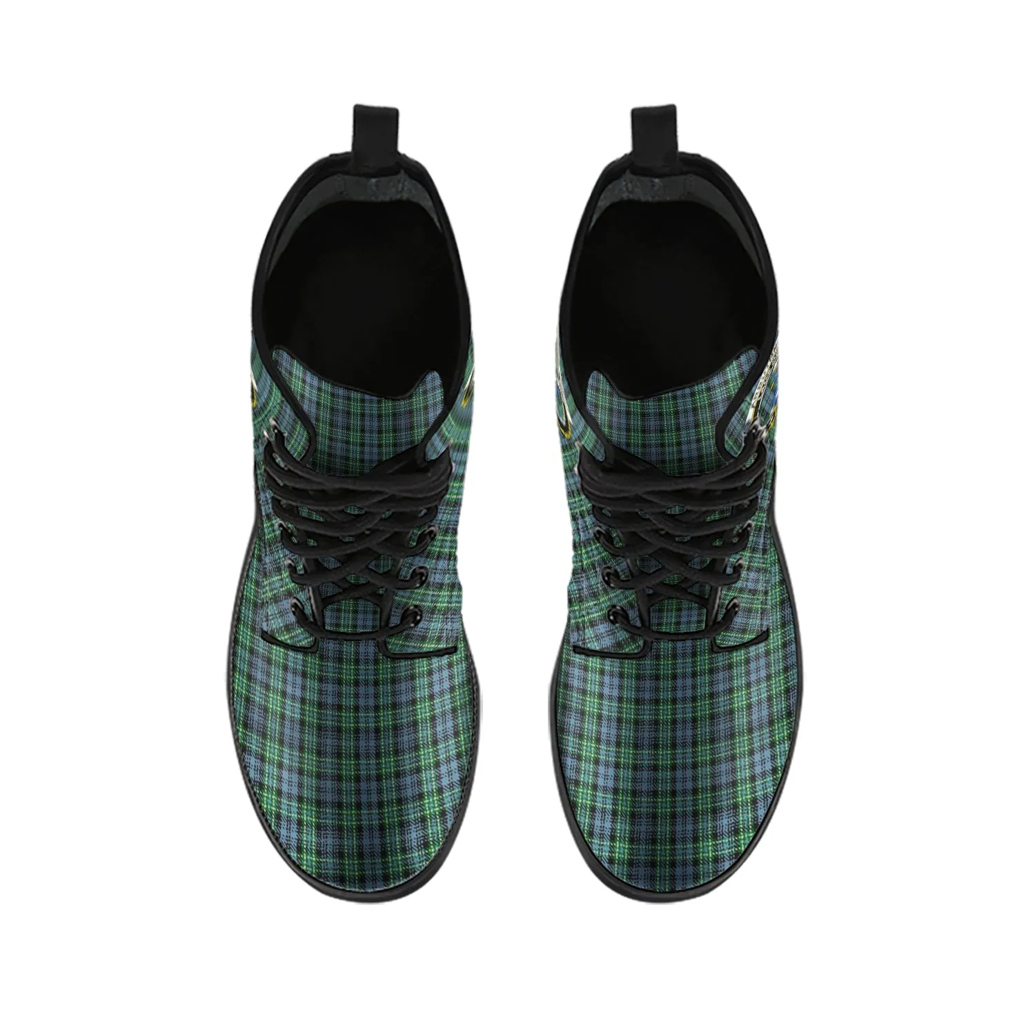 Arbuthnot Tartan Leather Boots with Family Crest