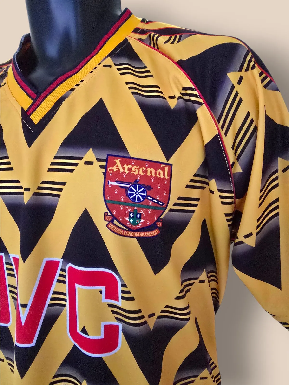 Arsenal Away Football Shirt 1991/93 Bruised Banana Retro Adidas UK XL