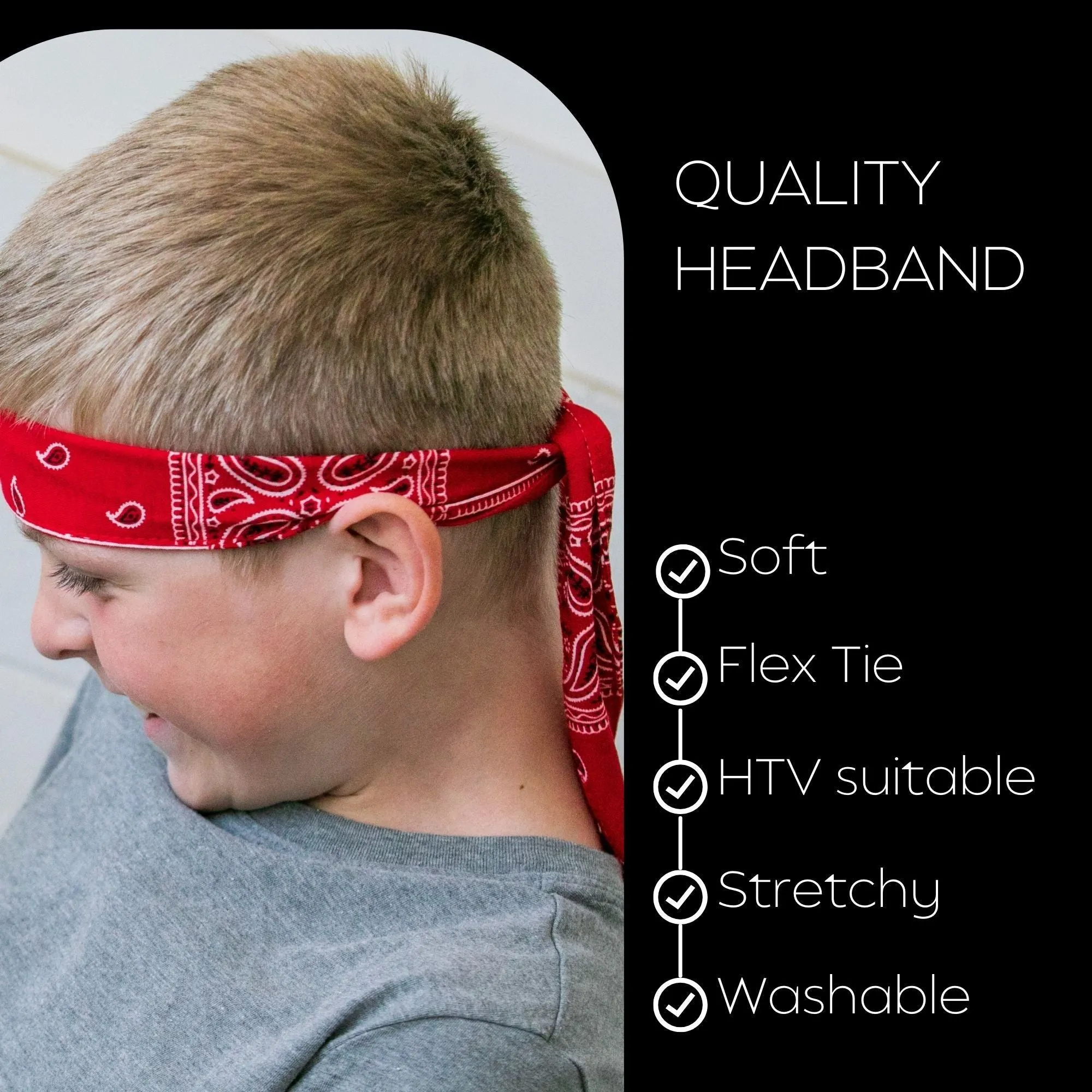 Bandana Tie Headbands - 3 Pack