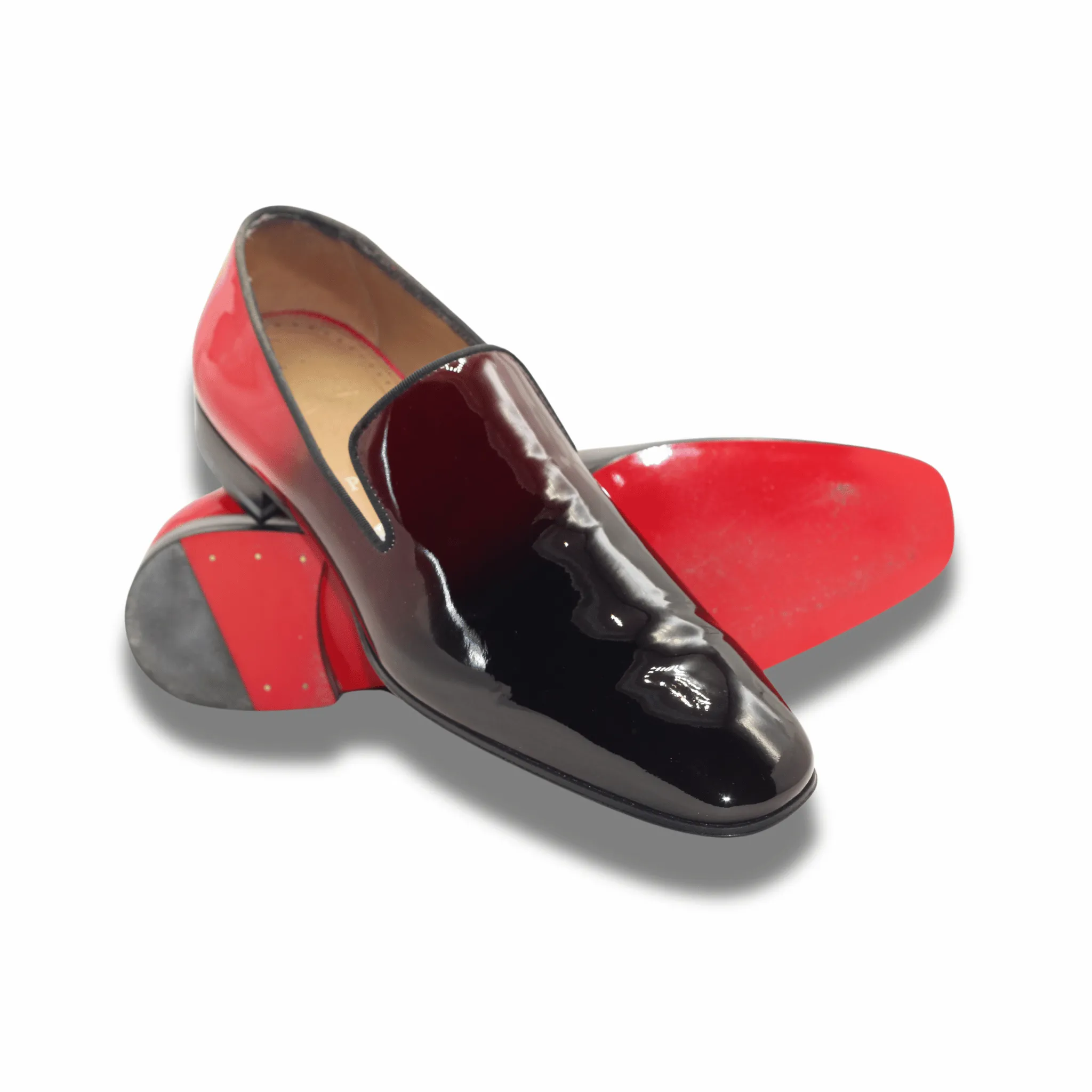 Bespoke Two-Tone Shoes – Tailored to Your Taste Artisan-Crafted Leather Loafers Shoes Your Impeccable Style Premium Patent Leather Shoes Slip-on Shoes, Whole Cut Shoes, for Mens