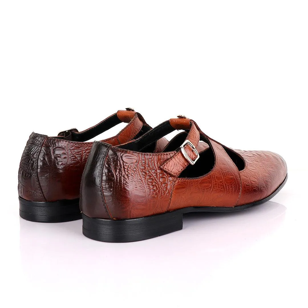 Billionaire Exotic Hippo Brown Cover Leather Shoe