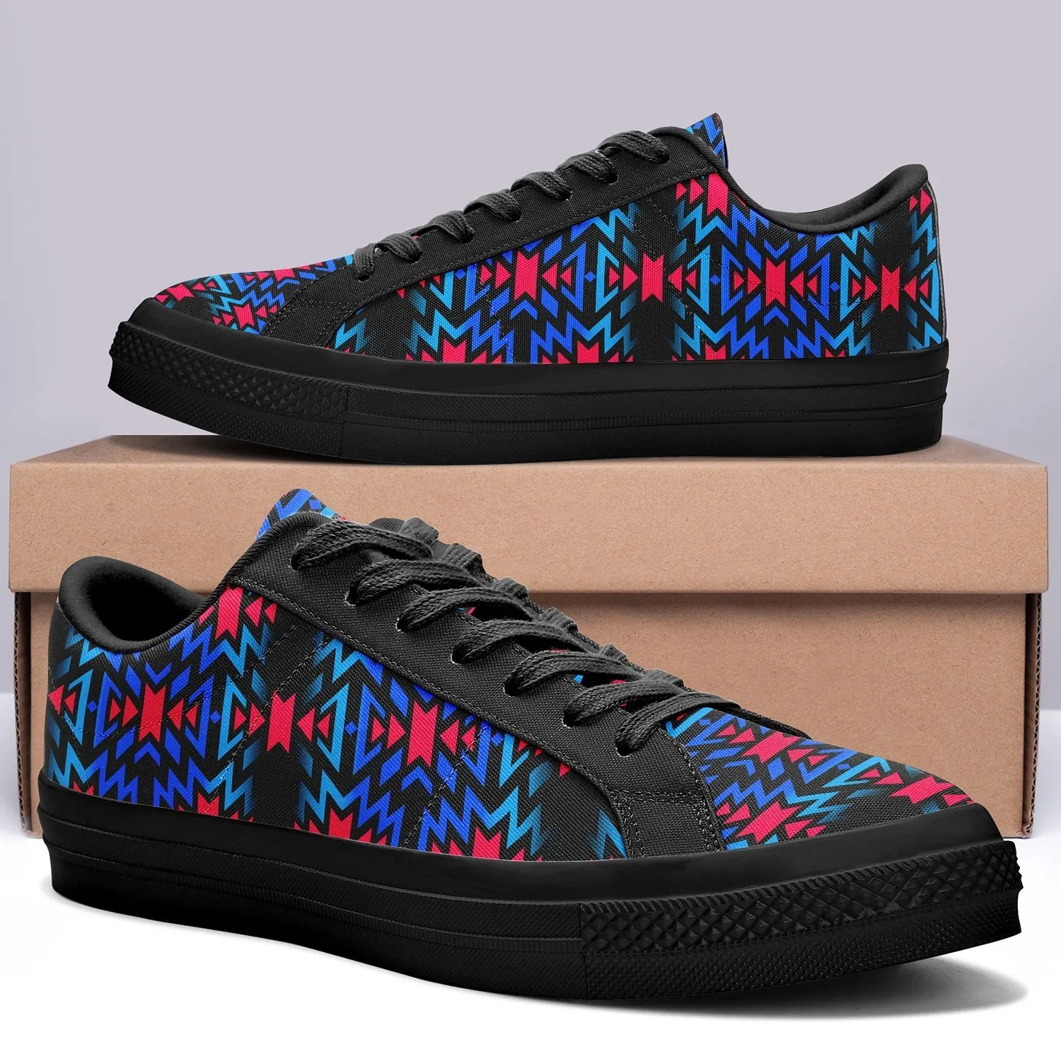 Black Fire Dragonfly Aapisi Low Top Canvas Shoes Black Sole