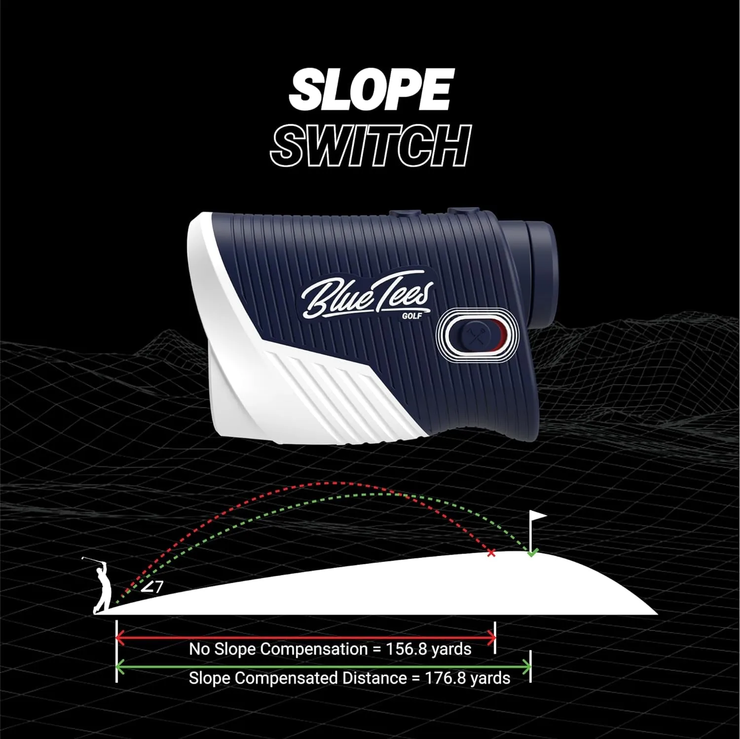 Blue Tees Golf - Series 2 Pro plus   Laser Rangefinder with Slope Switch - 800 Yards Range, Slope Measurement, Flag Lock with Pulse Vibration, 6X Magnification