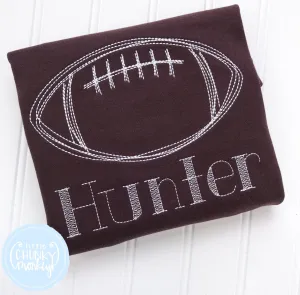 Boy Shirt - Stitch Football on Brown Shirt