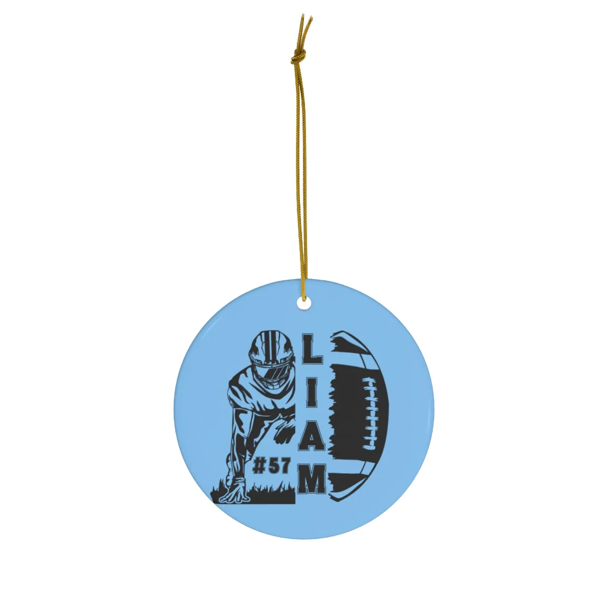 Boys Personalized Football Christmas Ornament