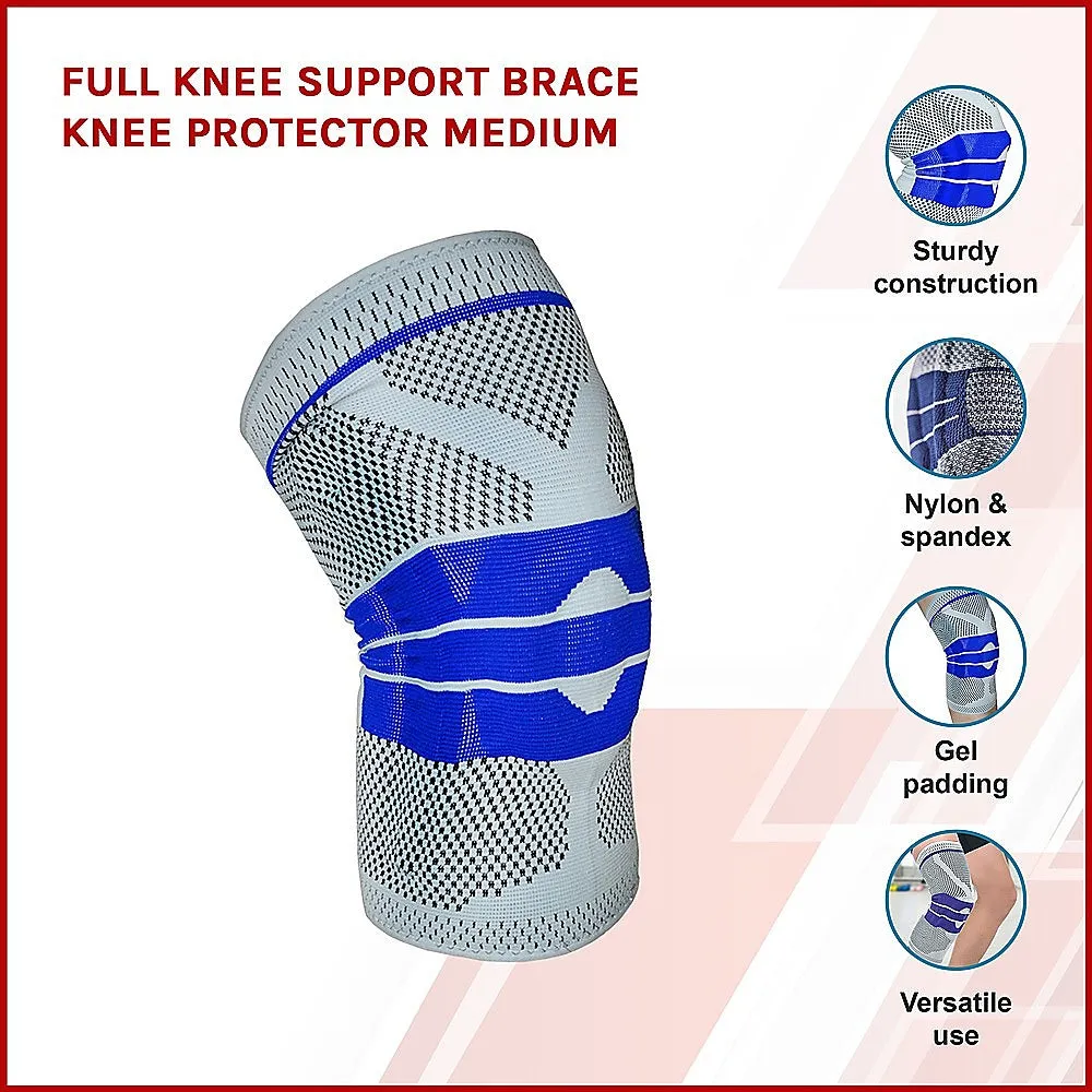 Breathable Full Knee Support Brace, Gel Padding, Medium