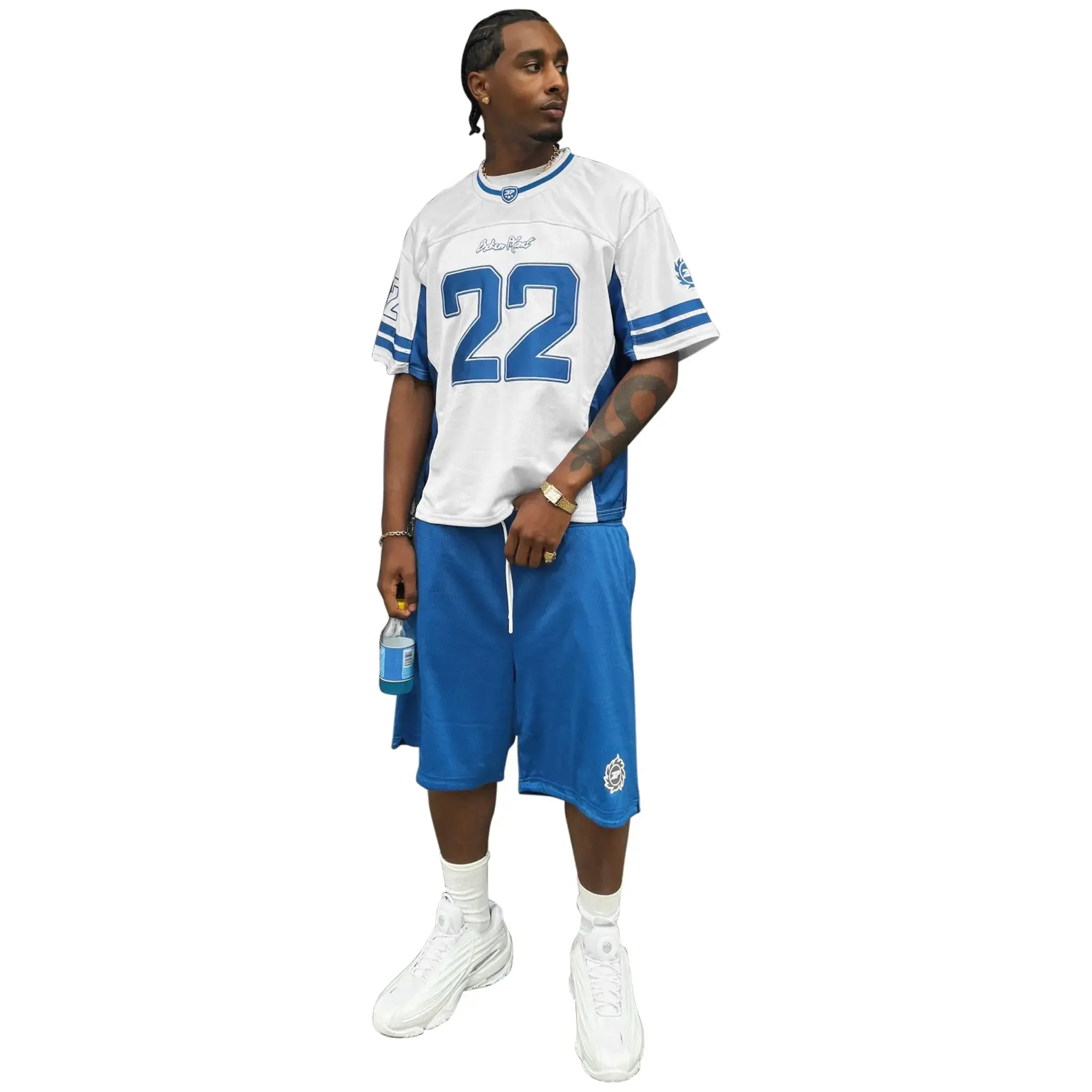 Broken Planet White Blue Football Jersey