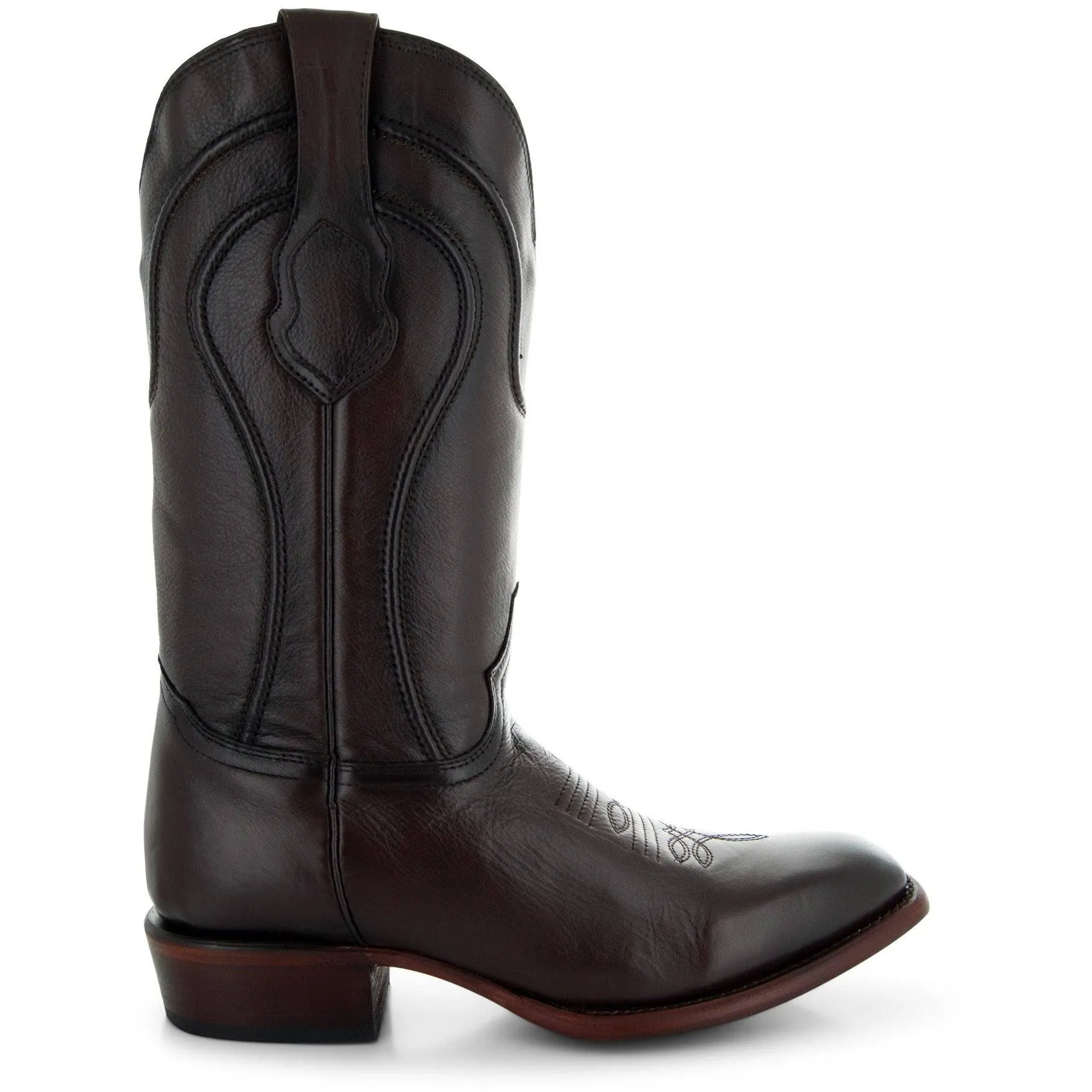 Brown Square Toe Cowboy Boots | Men's Dress Boots (H9002)