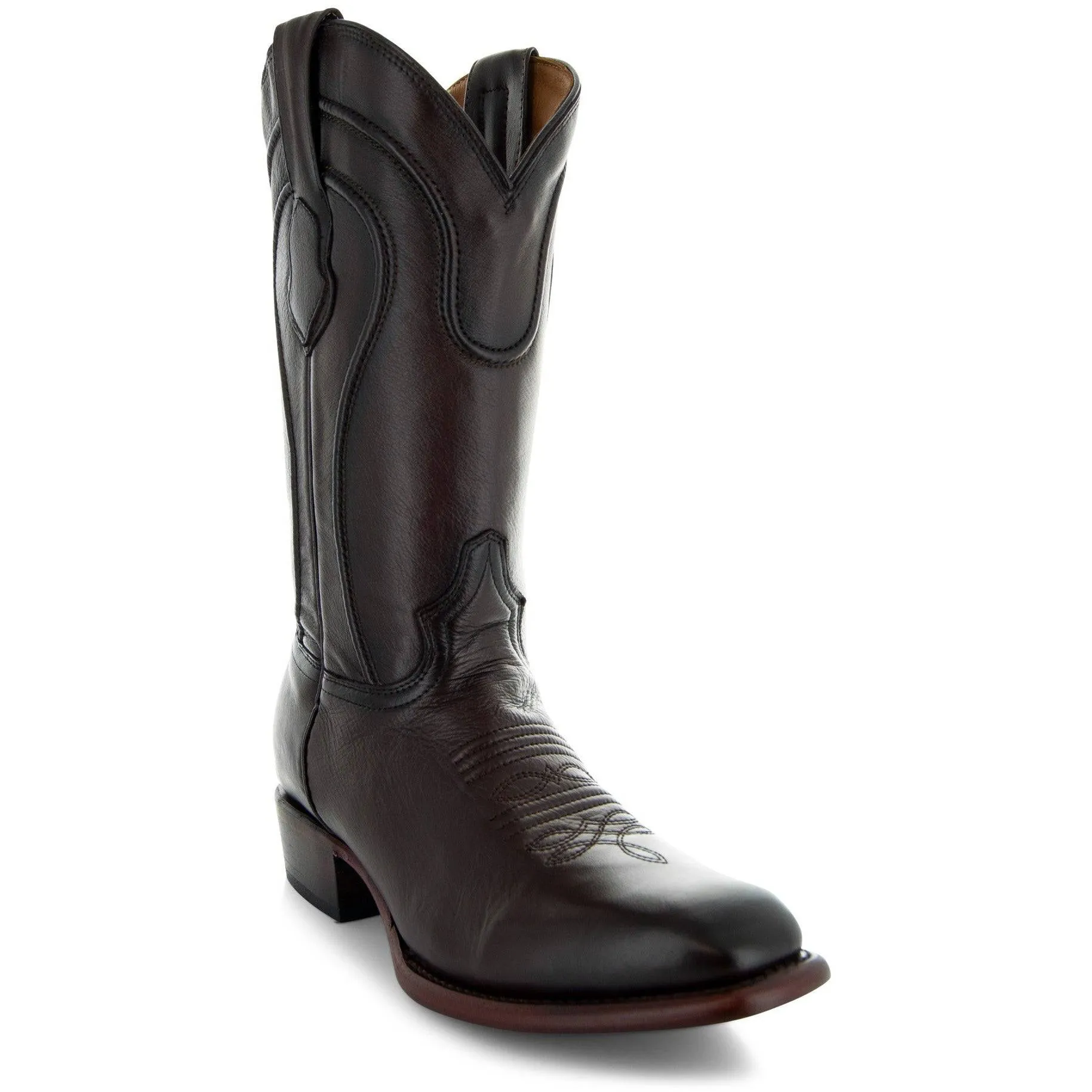 Brown Square Toe Cowboy Boots | Men's Dress Boots (H9002)