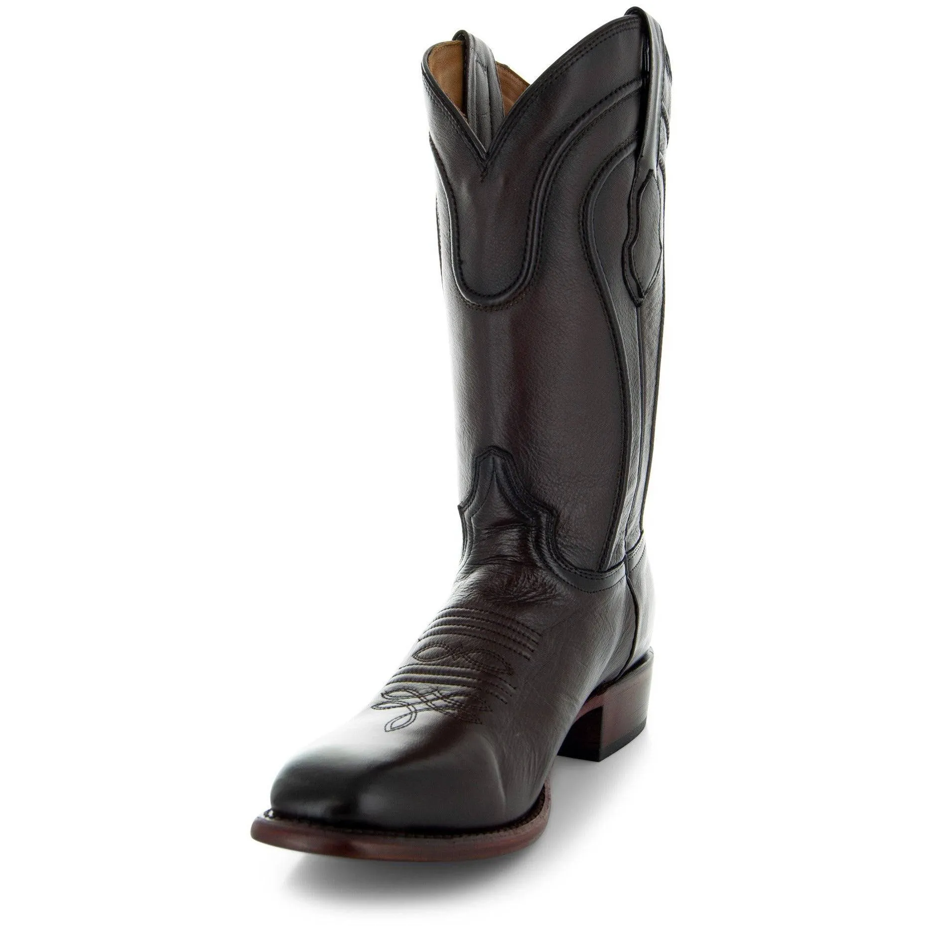 Brown Square Toe Cowboy Boots | Men's Dress Boots (H9002)