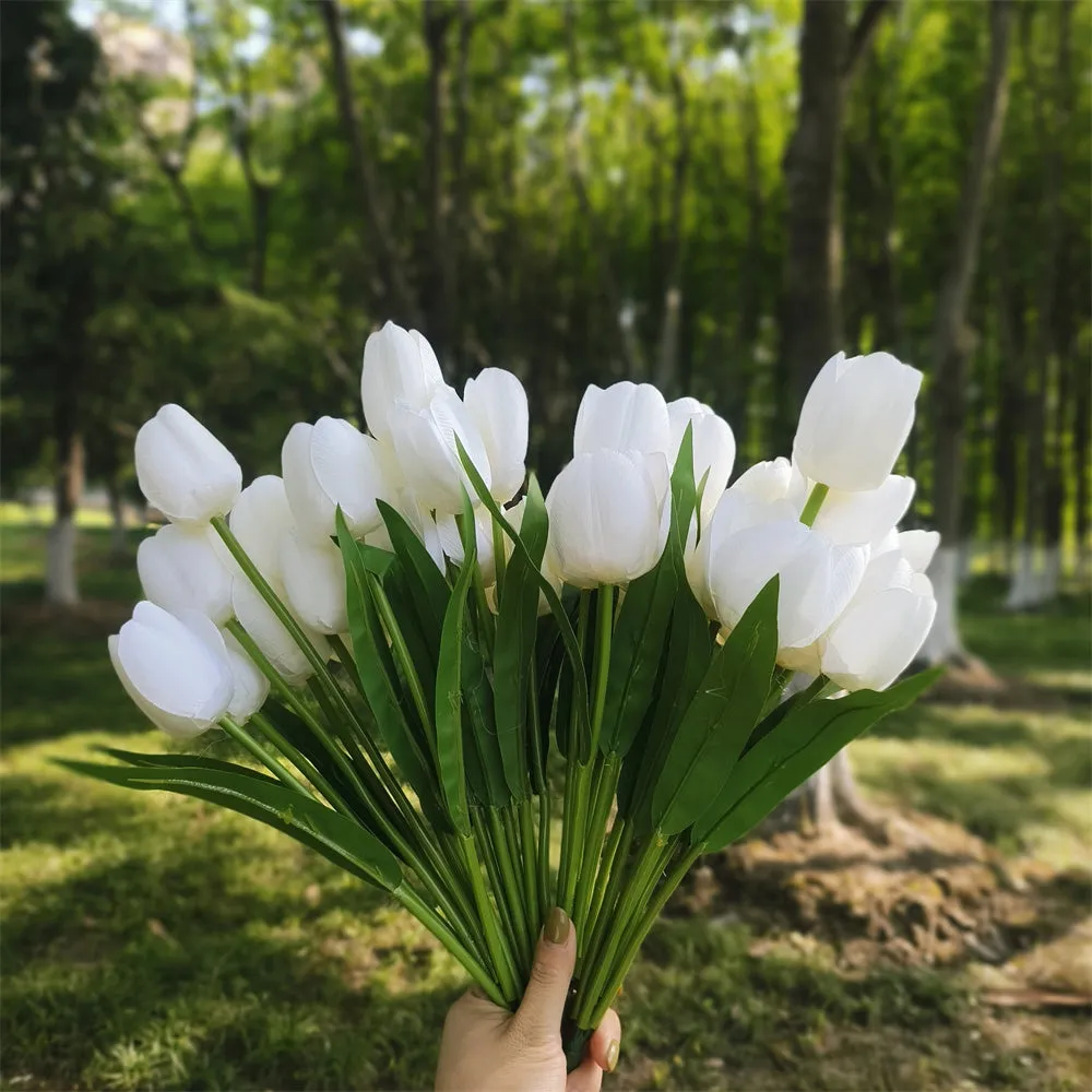 Bulk 17 inches Tall Tulip Bush UV Resistant Flowers for Outdoors Wholesale