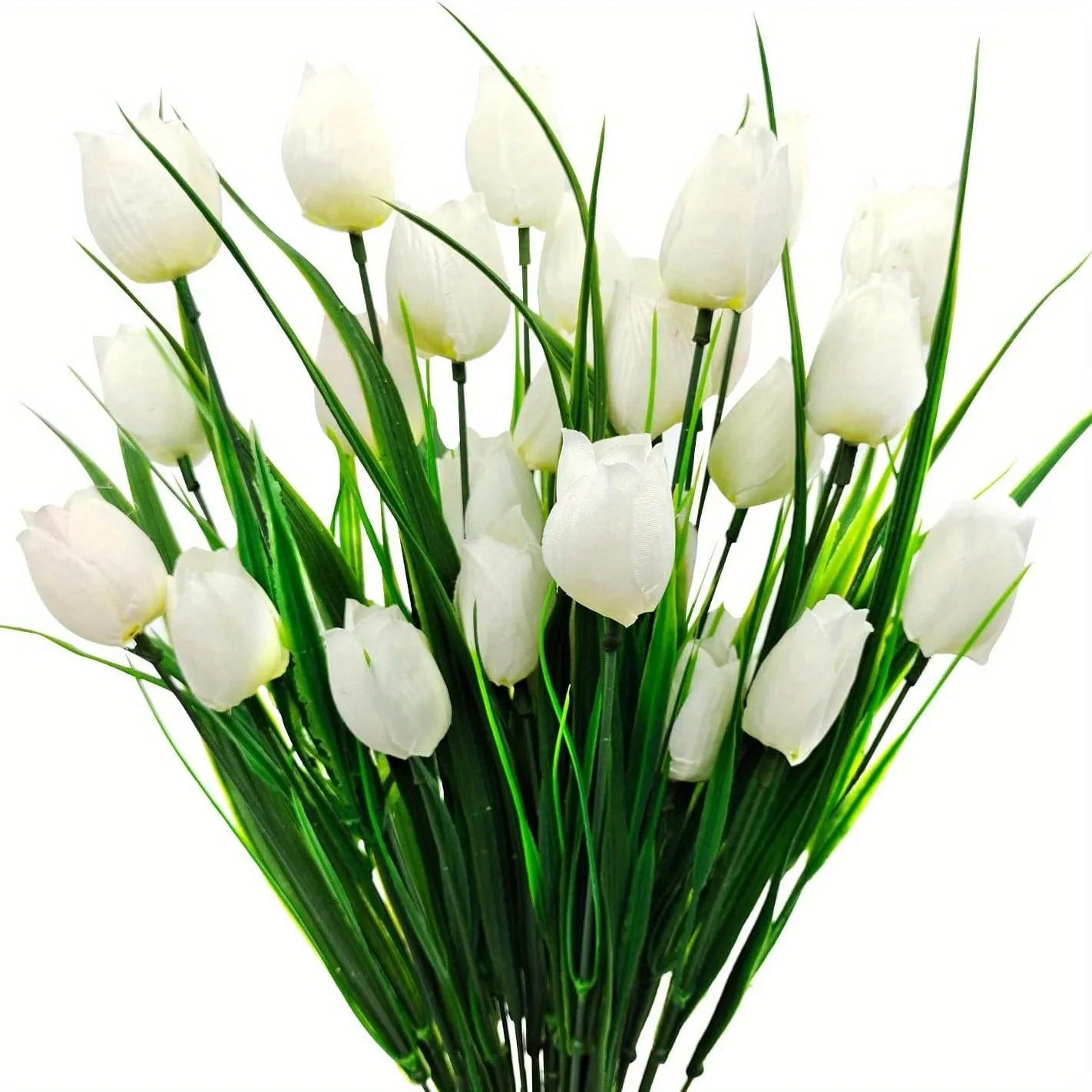 Bulk 4 Bundles of UV-Resistant Artificial Tulips Bush for Indoors & Outdoors Decor Wholesale