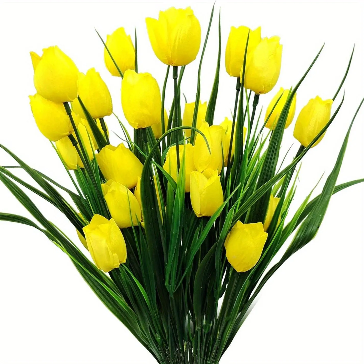 Bulk 4 Bundles of UV-Resistant Artificial Tulips Bush for Indoors & Outdoors Decor Wholesale