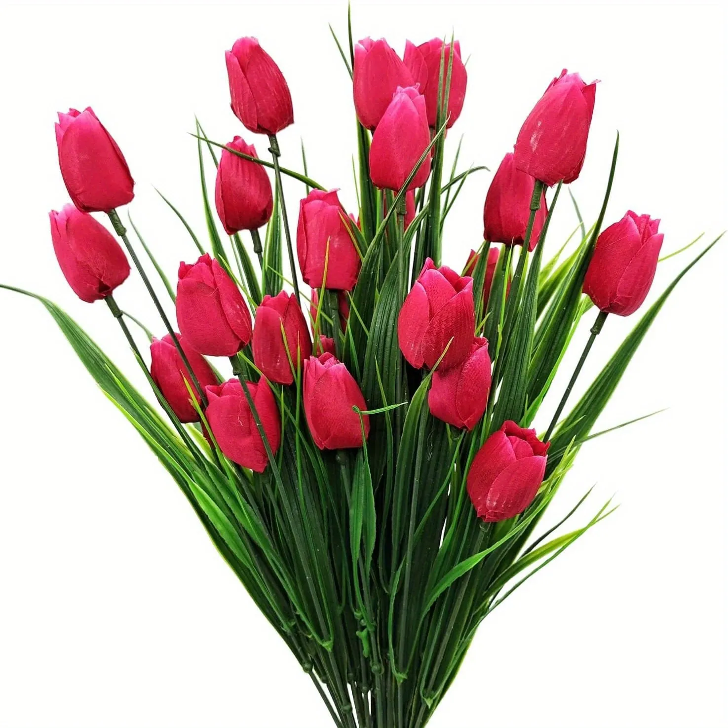 Bulk 4 Bundles of UV-Resistant Artificial Tulips Bush for Indoors & Outdoors Decor Wholesale