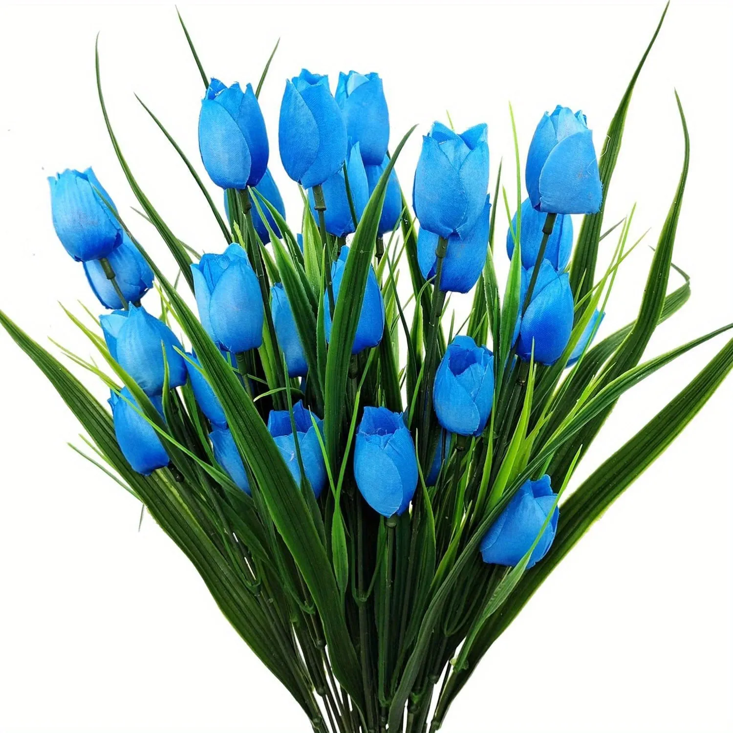 Bulk 4 Bundles of UV-Resistant Artificial Tulips Bush for Indoors & Outdoors Decor Wholesale