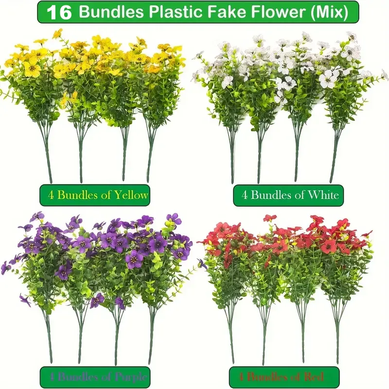 Bulk Artificial Faux Flowers for Outdoors Plants UV Resistant Eucalyptus Violets Wholesale