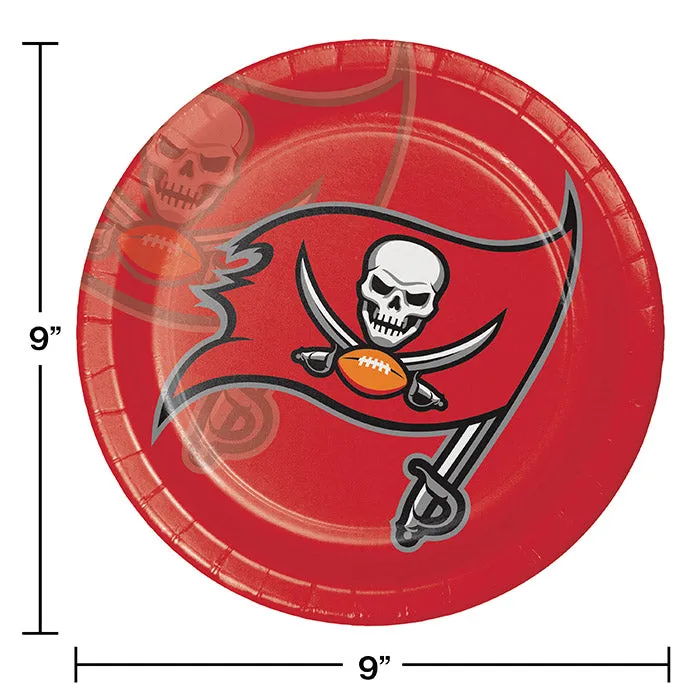 Bulk Tampa Bay Buccaneers Paper Dinner Plates (96 per Case)