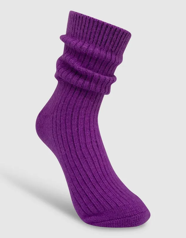 Cashmere Socks - Wine Red