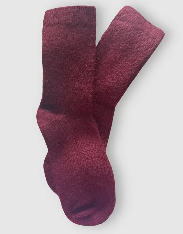 Cashmere Socks - Wine Red