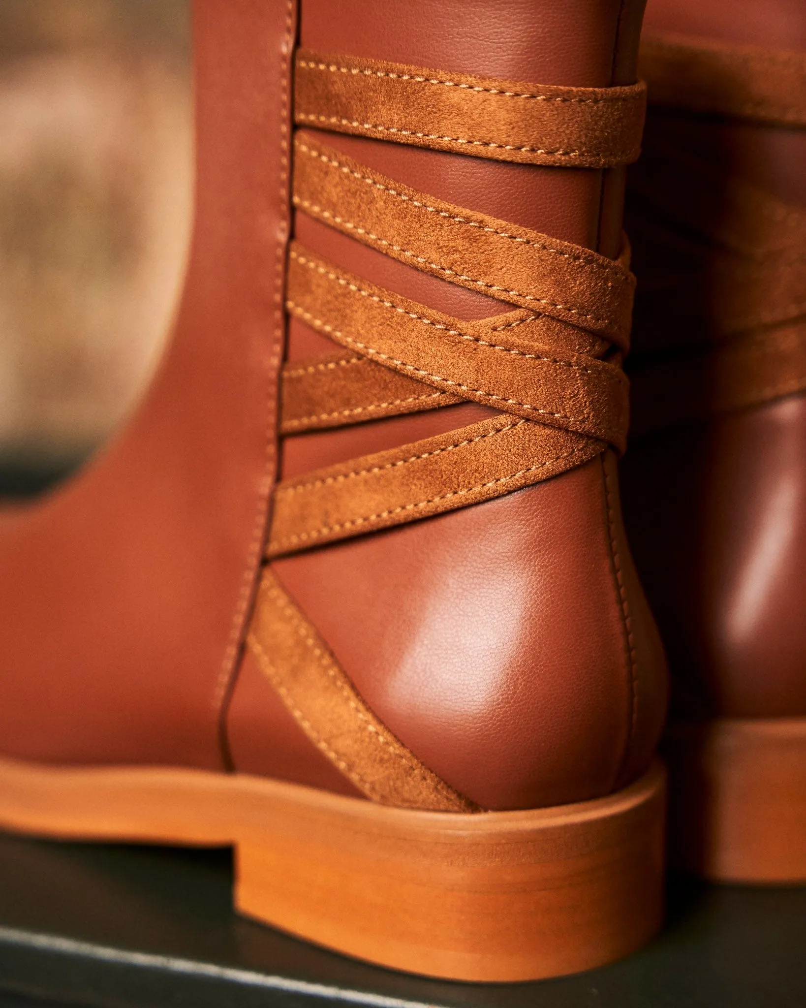 Catimini Vegan Leather Zip Ankle Boots | Camel