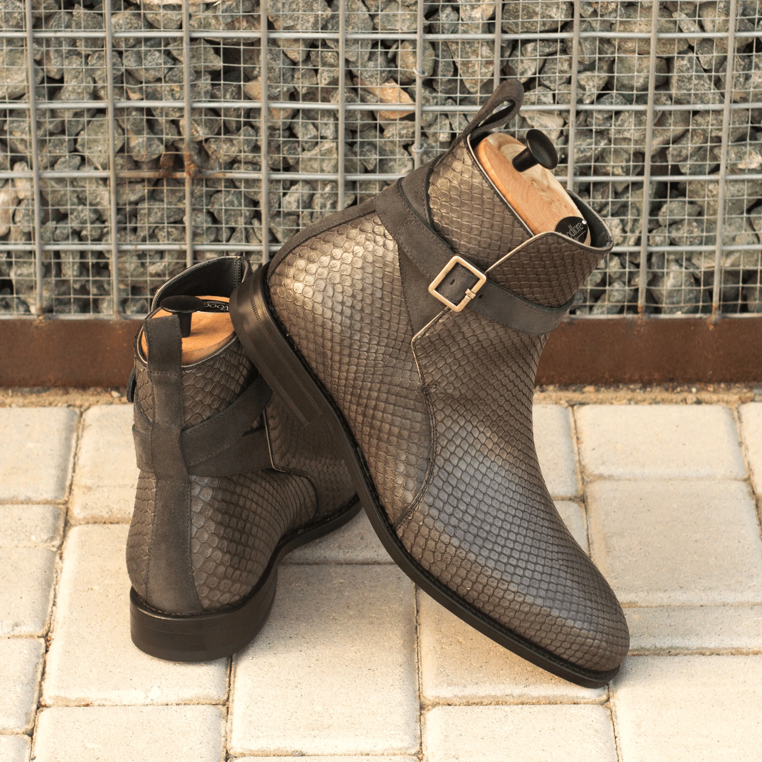 Chetan Lux Suede Python Jodhpur Ankle Boots for the Discerning Gentleman