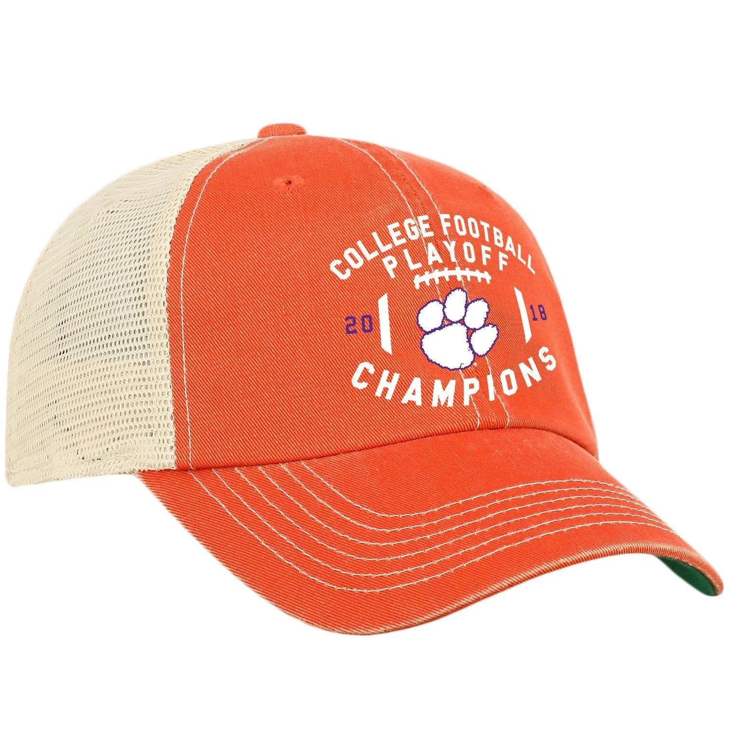 Clemson Tigers 2018-2019 Football National Champions Orange Mesh Adj. Hat Cap