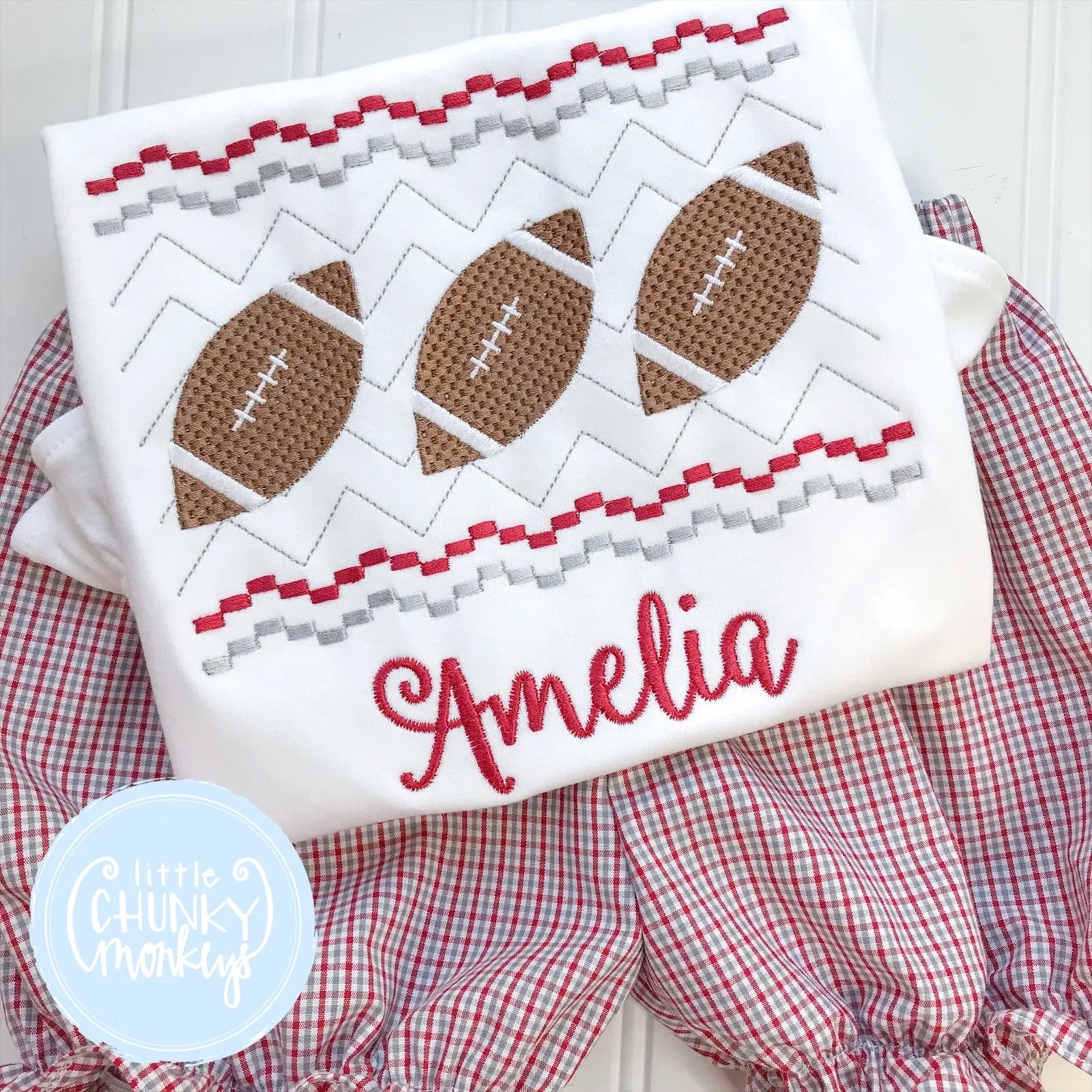 Crimson and Gray Football Trio Stitched Shirt