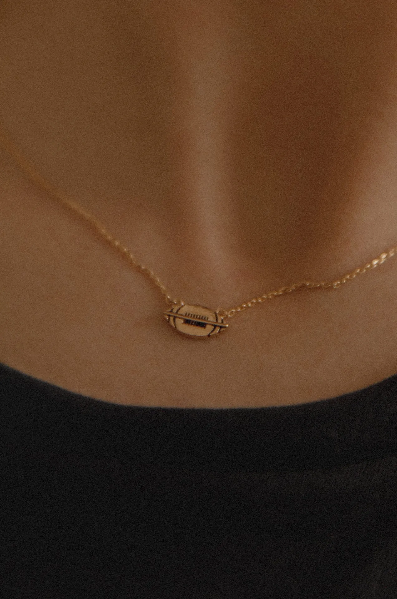 Dainty Football Necklace 18k Gold Dipped