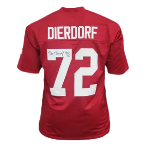 Dan Dierdorf Cardinals Autographed Football Jersey Red (JSA) HOF Inscription Included