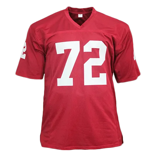 Dan Dierdorf Cardinals Autographed Football Jersey Red (JSA) HOF Inscription Included