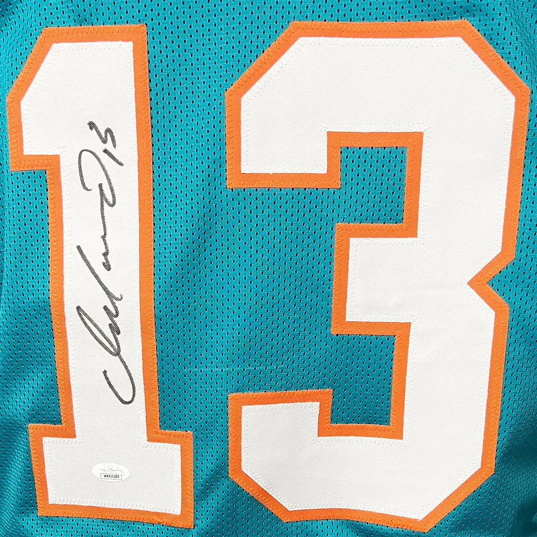 Dan Marino Signed Miami Teal Stats Football Jersey (JSA)