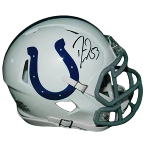 Darius Leonard Autographed Indianapolis Colts White Speed Football Mini Helmet (JSA)