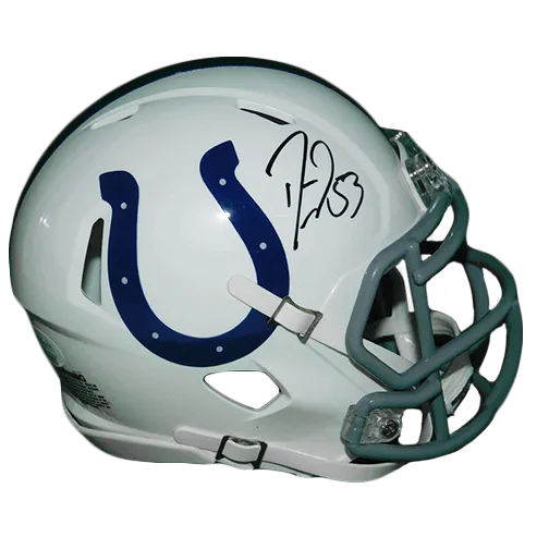 Darius Leonard Autographed Indianapolis Colts White Speed Football Mini Helmet (JSA)